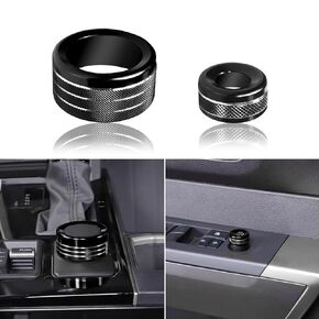 SENSHINE for Toyota Tundra Accessories 2024 2023 2022 Center Console Knob Cover Drive Mode Tune Cap Engine Start Stop Button Outer Ring Volume Knob Rear Mirror Adjustment Knob Cover 4Pcs (Red)