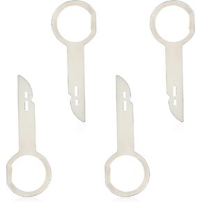 4Pcs Car Radio Removal Tool Fit for Most Models Universal Pin Stereo Hooks Tools 1C0-051-530, T87P-19061-A - Silver