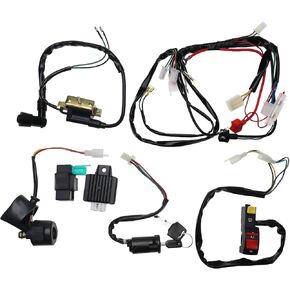 SING F LTD Engine Start Wiring Harness Assembly Kit for 50cc 70cc 90cc 110cc 125cc Pit Quad Dirt Bike ATV Dune Buggy Rectifier Ignition System CDI Unit
