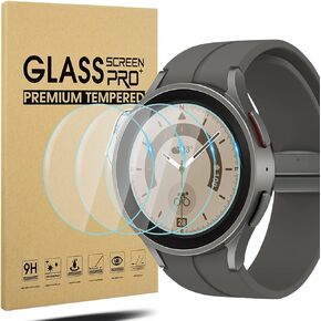 Suoman 4-Pack Screen Protector for Samsung Galaxy Watch 5 Pro 45mm, for Samsung Galaxy Watch 5 Pro Smartwatch 45mm Tempered Glass Screen Protector [ 9H Hardness ] [ Optimized Edition ]