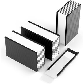 50 Pack C Channel Magentic Label Holders 1x2 Inch with 100 White Card Inserts and 50 Clear Plastic Protectors, Magnetic Data Card Holders File Cabinet Labels for Metal Whiteboard Rack(DP031)