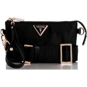GUESS Latona Mini Triple Compartment Top Zip, BLACK