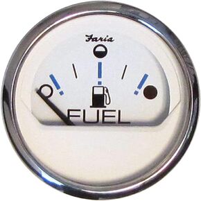 Faria Beede INSTRUMENTS Faria 13818 Chesapeake Fuel Level Gauge - White SS, 2"