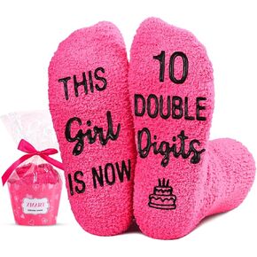 HAPPYPOP 10 Year Old Birthday Gifts for Girls - Socks for Kids Age 10, Presents for 10 Year Old Tween Girls, Gift Ideas for Ten Year Old Girls