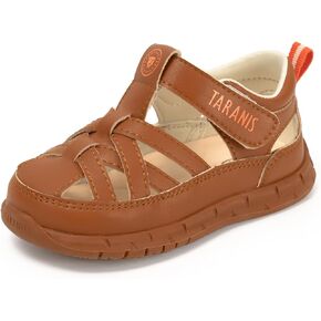 TARANIS Baby and Toddler Summer Sandals Boy Girl Leather Closed Toe Lightweight Crib First Walker Shoes