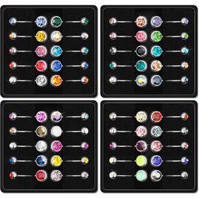 40Pcs Belly Button Ring 14G Surgical Stainless Steel Belly Rings for Women Assorted Colors Belly Button Piercing Hypoallergenic Belly Piercing Pack with Gift Box
