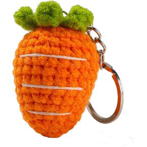 Handmade Crochet Carrot Plush, Soft Yarn, Vibrant Colors, Cute Keychain or Bag Charm, 45MM×35MM