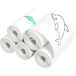 5 Rolls of Thermal Adhesive Sticker Paper by KozyOne, 57 x 25 mm Coreless Inkless Black and White Print Paper for Mini Thermal Printer, Cash Register, POS Receipt and More