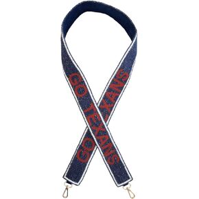 حزام محفظة مطرز بالخرز من Go Texas باللونين الأزرق الداكن والأحمر لكرة القدم مقاس 49 بوصة يوم لعبة البيسبول لمحفظة الاستاد الواضحة in Kuwait