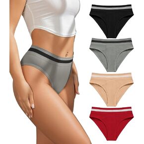 SHARICCA High Wasited Underwear for Women So Stretchy Comfy Cheeky Panties High Rise Bikini Underwear Workout Pack