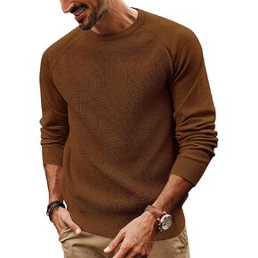 PJ PAUL JONES Men's Crewneck Pullover Sweater Waffle Knitted Long Sleeve Sweaters