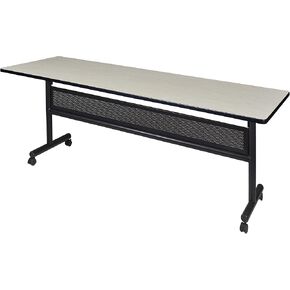 Kobe 84" Flip Top Mobile Training Table with Modesty- Maple
