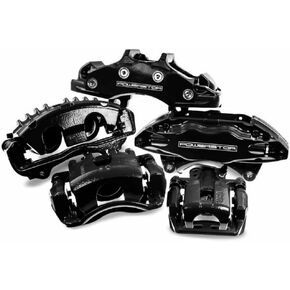 Power Stop S5236BLK Front Pair of High-Temp Black Powder Coated Calipers