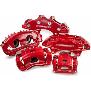 Power Stop Front or Rear S15174 Pair of High-Temp Red Powder Coated Calipers