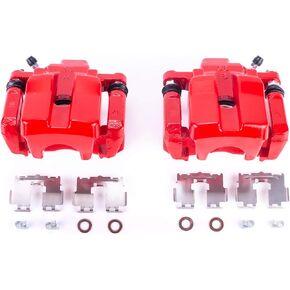 Power Stop Rear S6186 Pair of High-Temp Red Powder Coated Calipers