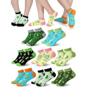 8 Pairs Funny Pickle Socks Novelty Dill Socks Cotton Crazy Low Cut Socks Gifts for Pickle Lovers Women Men(Low Cut)