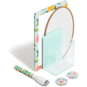 U Brands Citrus Orange Fruit Locker Accessory Kit, Includes Magnets, Mirror, Whiteboard, Marker, Organizer