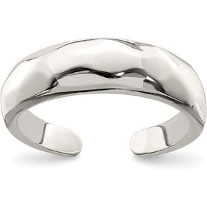 925 Sterling Silver Solid Domed Toe Ring Adjustable