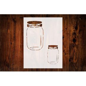 Mason Jar Custom Stencil, 8.5" x 11", Reusable & Sturdy for Art, Crafts & DIY Projects