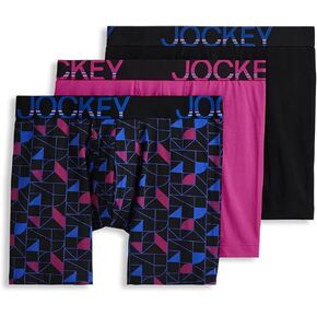 Jockey Men's Underwear ActiveStretch 7" Long Leg Boxer Brief - 3 Pack