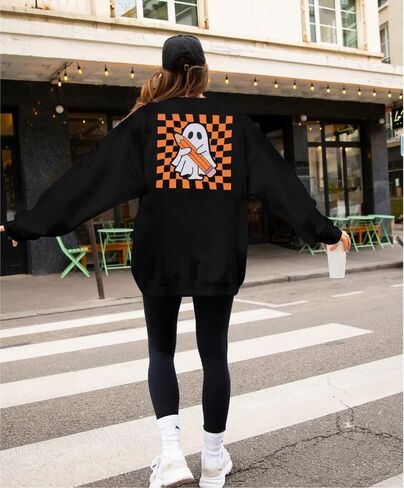 بلوزات الهالوين من ASTANFY للنساء في عصري المخيف، قمصان المعلم، قمصان كتابية، سترة بأكمام طويلة، بلوفر in Kuwait