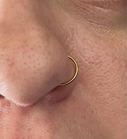 Longita Fake Lip Ring Fake Lip Piercing Fake Piercings Ball Spike Fake Nose Ring Hoop Fake Face Piercing Fake Nose Stud Stick on Fake Bridge Eyebrow Piercing Fake Eyebrow Ring Silver Gold Black in Saudi Arabia