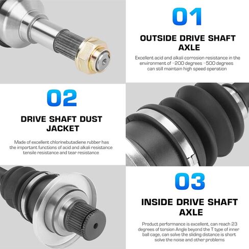 Rear Left or Right CV Axle & Wheel Bearing Kit for Yamaha Rhino 450/Rhino 660 YXR45F YXR66F 2006 2007 2008 2009, 2 CV Axles and 2 Wheel Bearings in Saudi Arabia