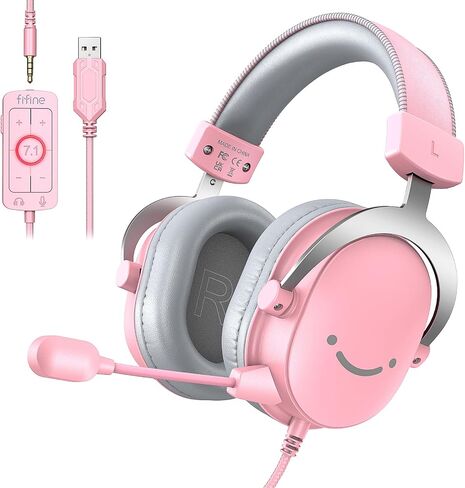 FIFINE H9 Wired Gaming Headset with Microphone, 3.5mm and USB Connectivity | 50mm Drivers, 7.1 Surround Sound, Lightweight, Soft Ear Cusion, Detachable Boom Mic, USB Control Box, for PC, Xbox, PS4/5 in Kuwait