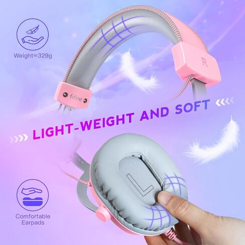 FIFINE H9 Wired Gaming Headset with Microphone, 3.5mm and USB Connectivity | 50mm Drivers, 7.1 Surround Sound, Lightweight, Soft Ear Cusion, Detachable Boom Mic, USB Control Box, for PC, Xbox, PS4/5 in Kuwait