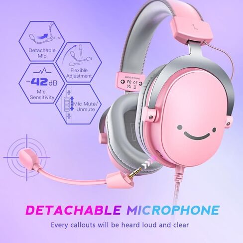 FIFINE H9 Wired Gaming Headset with Microphone, 3.5mm and USB Connectivity | 50mm Drivers, 7.1 Surround Sound, Lightweight, Soft Ear Cusion, Detachable Boom Mic, USB Control Box, for PC, Xbox, PS4/5 in Kuwait