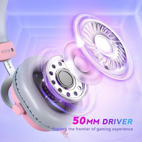 FIFINE H9 Wired Gaming Headset with Microphone, 3.5mm and USB Connectivity | 50mm Drivers, 7.1 Surround Sound, Lightweight, Soft Ear Cusion, Detachable Boom Mic, USB Control Box, for PC, Xbox, PS4/5 in Kuwait