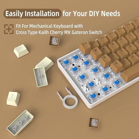 108 Key Double Shot PBT Pudding Keycaps with Translucent Layer Keycap Puller for Standard Full 104Key Compact 61Key/68Key/87Key/96Key Mechanical Keyboard MX Switch DIY Keycap(Black Keycaps) in Saudi Arabia