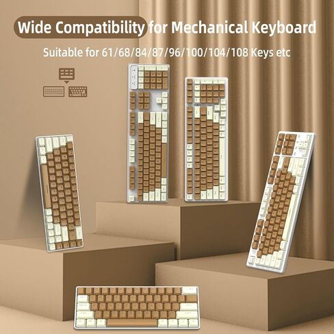 108 Key Double Shot PBT Pudding Keycaps with Translucent Layer Keycap Puller for Standard Full 104Key Compact 61Key/68Key/87Key/96Key Mechanical Keyboard MX Switch DIY Keycap(Black Keycaps) in Saudi Arabia