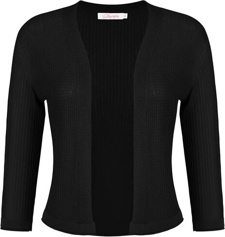 سترة نسائية بوليرو قصيرة بأكمام 3/4 مفتوحة من الأمام وخفيفة الوزن in Kuwait