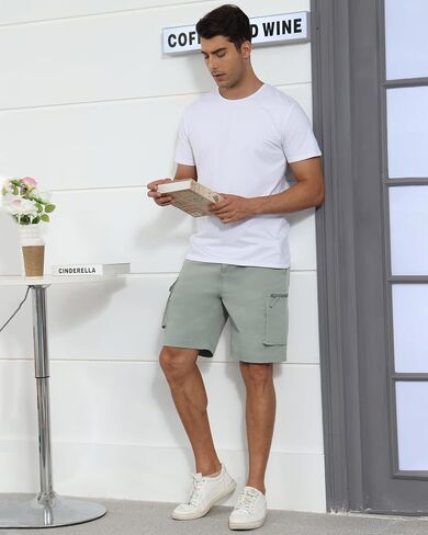 YuKaiChen Men's Stretch Cargo Shorts Zipper Pocket Relaxed Fit Shorts in Saudi Arabia