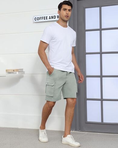 YuKaiChen Men's Stretch Cargo Shorts Zipper Pocket Relaxed Fit Shorts in Saudi Arabia