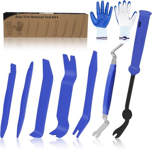 Wetado Trim Removal Tool Kit, Car Door Audio Panel Trim Removal Set Car Upholstery Repair Kit, Fastener Terminal Remover Tool Adhesive Cable Clips Pry Kit Auto Clip Pliers 9PCS (Blue) in Saudi Arabia