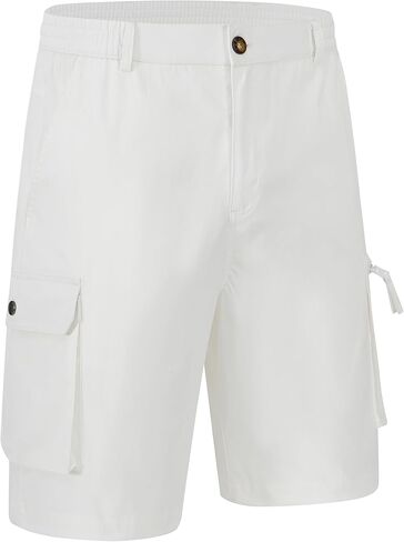 YuKaiChen Men's Stretch Cargo Shorts Zipper Pocket Relaxed Fit Shorts in Saudi Arabia