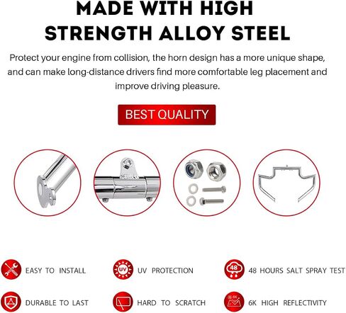 شريط حماية المحرك للطرق السريعة مقاس 1.5 بوصة من أجل Harley Davidson Touring Road Glide Road King Street Glide Electra Glide CVO ونماذج Trike (مناسب لجولة 2009-2023، كروم) in Saudi Arabia