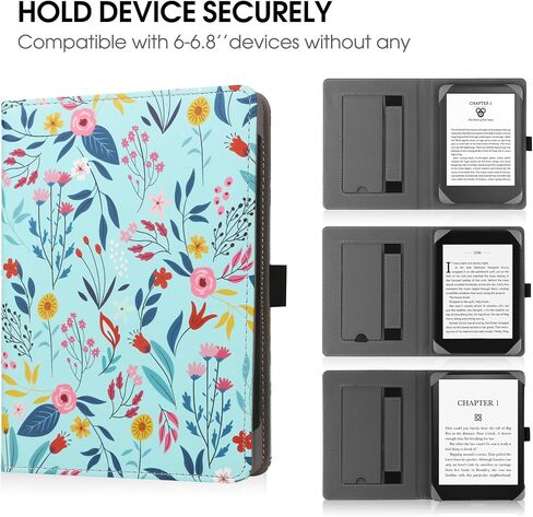 Universal Case for 6-6.8 inch eReaders, Paperwhite Case with Hand Strap Compatible with All 6" 6.8" Paperwhite/Paperwhite 2023/ Paperwhite Signature Edition/Kobo E-Book Reader-Black in Kuwait