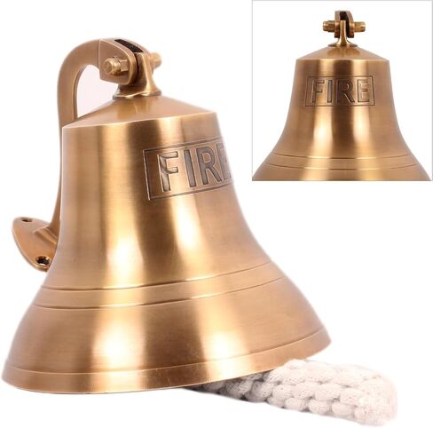 6" Wall Hanging Antique Brass Bell Hanging Nautical Ships Bell (U.S.Navy) Engraved in Box in Saudi Arabia