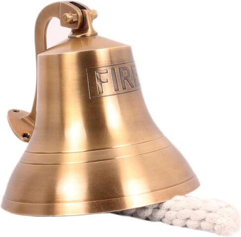 6" Wall Hanging Antique Brass Bell Hanging Nautical Ships Bell (U.S.Navy) Engraved in Box in Saudi Arabia