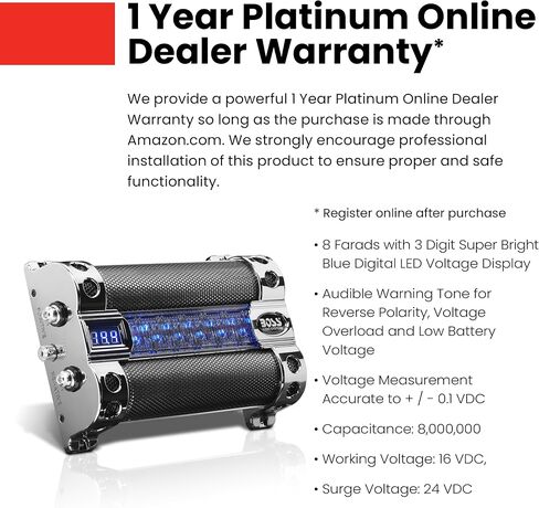 BOSS Audio Systems CAP18, 18 Farad Car Capacitor, Energy Storage in Saudi Arabia
