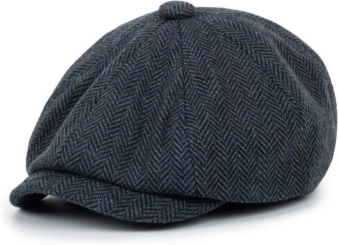 Kids Boys Wool Newsboy Cap - Vintage Tweed Flat Beret Cabbie Hat for Toddler Boys Girls Pageboy(for 4 to 9 Years) in Saudi Arabia