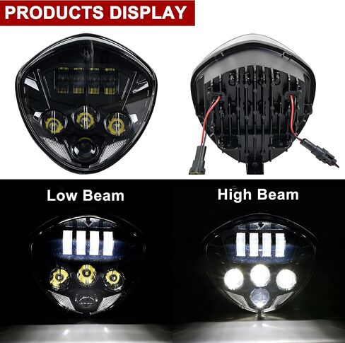 مجموعة المصابيح الأمامية LED للنصر 05-18، مصباح أمامي LED للدراجة النارية باللون الأسود من أجل Polaris Victory Cross Roads Country Hammer Kingpin Vegas Boardwalk Jackpot 2005-2018 in Saudi Arabia
