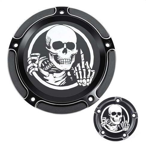 غطاء محرك توقيت ديربي متوافق مع Twin Cam Touring Road King Electra Glide FLHR FLHX FXST Dyna Softail 1999-2014 (جمجمة) in Kuwait