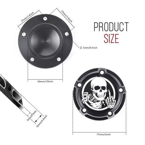 غطاء محرك توقيت ديربي متوافق مع Twin Cam Touring Road King Electra Glide FLHR FLHX FXST Dyna Softail 1999-2014 (جمجمة) in Kuwait