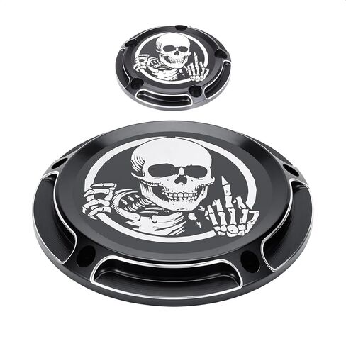 غطاء محرك توقيت ديربي متوافق مع Twin Cam Touring Road King Electra Glide FLHR FLHX FXST Dyna Softail 1999-2014 (جمجمة) in Kuwait