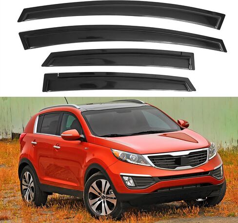 Window Visor Compatible with Jeep Cherokee 4-Door 1984-2001 (Excludes Limited Model), Rain Guard Tape-On Extra Durable Sun Wind Air Side Vent Window Deflector in Saudi Arabia