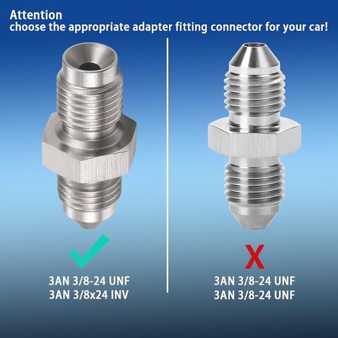 3AN Male to 3AN 3/8-24 Male Inverted Flare Stainless Steel Brake Adapter Fitting Connector(1pcs) in Saudi Arabia